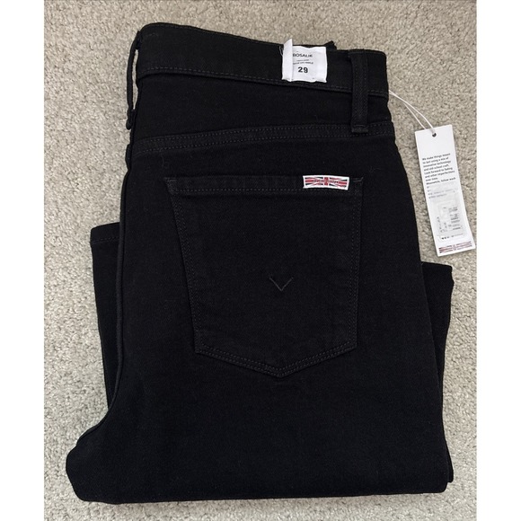 NWT Womens Hudson Jeans Rosalie Pants High Rise Wide Leg Ankle Black Sz 29 - Picture 9 of 13